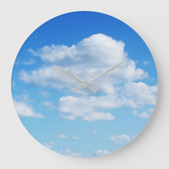 Relógio Grande Nuvens Macias e Céu Azul (Frente)