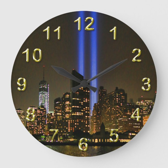 Relógio Grande NYC Skyline: Homenagem do WTC 9/11 no Light 2013 # (Frente)