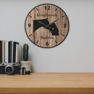 Relógio Grande O Amor de um Cavalo 5 Estilo Barnwood Personalizáv