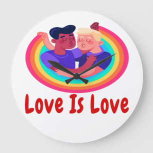 RELÓGIO GRANDE O AMOR É AMOR FONTES VERMELHAS DOIS HOMENS FUNDOS