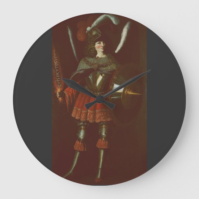 Relógio Grande O Arcanjo Miguel por Francisco de Zurbarán Arte (Frente)