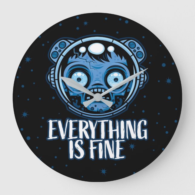 Relógio Grande O Astronauta Zombie Está Bem (Frente)