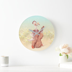 Relógio Grande O avestruz tocando o Cello