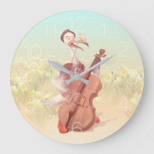 Relógio Grande O avestruz tocando o Cello