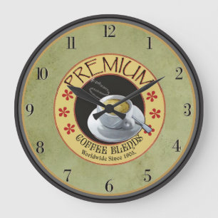 Relógio Grande O café superior do vintage mistura a cozinha