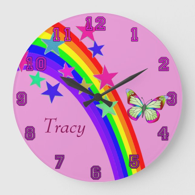 Relógio Grande O divertimento cronometra a borboleta (Frente)