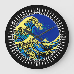 Relógio Grande O Excelente Hokusai Wave em Discagem de Estilo de