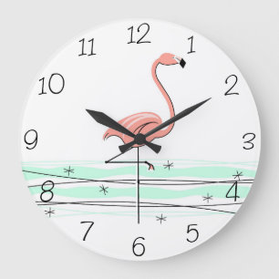 Relógio Grande O flamingo numera o pulso de disparo redondo