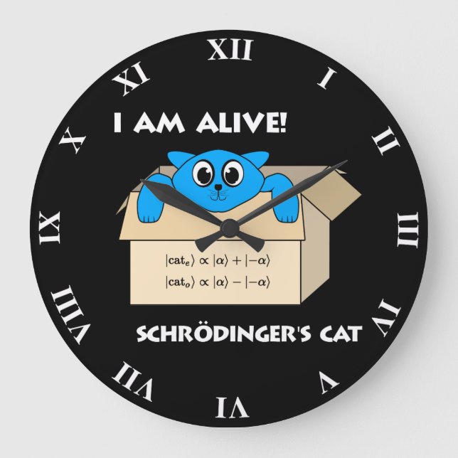 Relógio Grande O Gato de Engraçado Schrodinger é Mecânica Quântic (Frente)