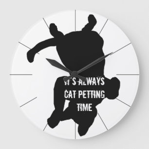 Relógio Grande O gato que Petting o tempo Pets o Gatinho-gato dos