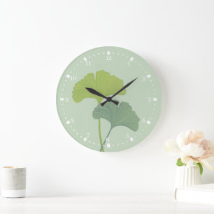 Relógio Grande O Ginkgo Deixa Cores de Fundo Personalizáveis