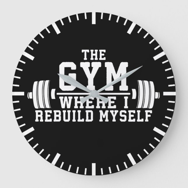 Relógio Grande O Gym - Reconstrua-me - Workout Inspirational (Frente)