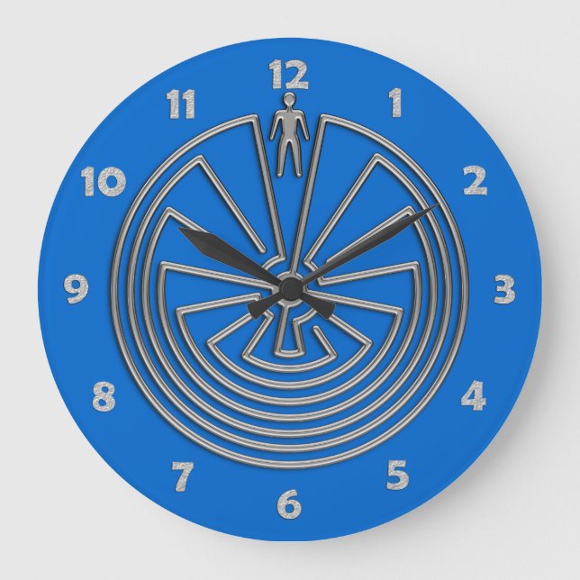 Relógio Grande O homem no labirinto - prata (Frente)