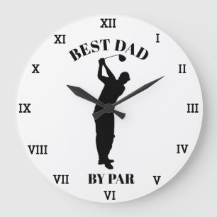Relógio Grande O melhor Pai de Par Golfer Birthday 70 engraçado