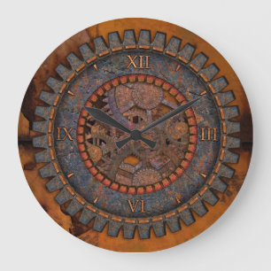 Relógio Grande O metal alinha Steampunk