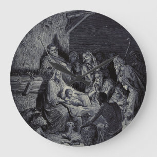 Relógio Grande O Nascimento de Jesus por Gustave Doré Tinta Vitor