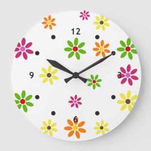 Relógio Grande O pop art floresce o teste padrão sem emenda +