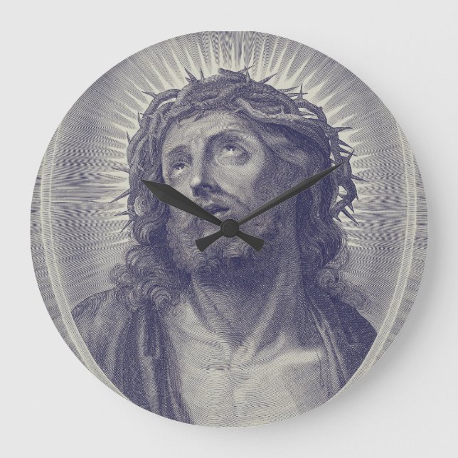 Relógio Grande O Santo Rosto De Jesus Com Coroa De Espinhos Arte (Frente)