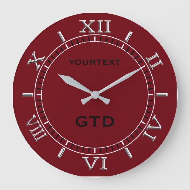 Relógio Grande O seletor vermelho da decoração de Borgonha (Frente)