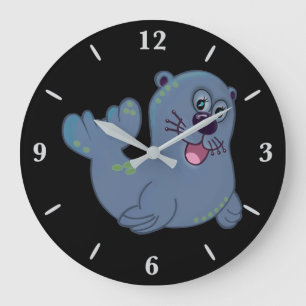 Relógio Grande O Selo Do Tecido No Caractere Do Logotipo Zazzle M