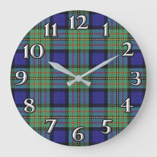Relógio Grande O tempo escocês acentua o Tartan de MacLaren do