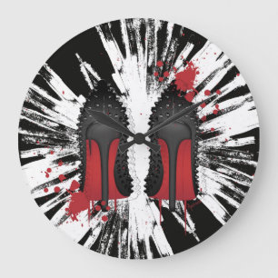 Relógio Grande O vermelho assenta spatters & gotejamentos dos