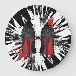 Relógio Grande O vermelho assenta spatters & gotejamentos dos
