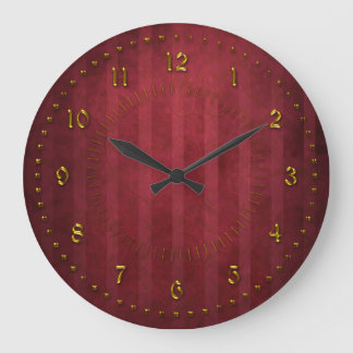 Relógio Grande O vermelho rico descascou o Grunge numerado