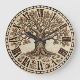 Relógio Grande Oak Tree Wall Clock 