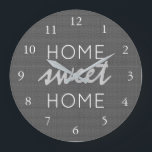 Relógio Grande Obscuridade rústica moderna - casa cinzenta do<br><div class="desc">Obscuridade rústica moderna - pulso de disparo Home doce da casa cinzenta de serapilheira do falso.
Você pode facilmente mudar o texto.</div>