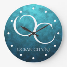 OC Ocean City NJ em Blue Water Background Beach