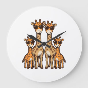 Relógio Grande Óculos de Sol da Família de Girafa Legal Vintage E