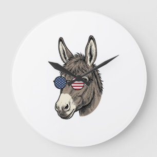 Relógio Grande Óculos de sol de burro patriota Camisa vintage des