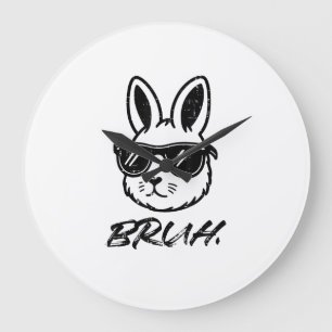 Relógio Grande Óculos de Sol Easter Bruh Bunny Piada Meme Homens 