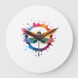 Relógio Grande Óculos de Sol Estilo Tie Dye com Ilustração de Lib