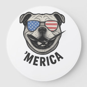 Relógio Grande Óculos de Sol Patriota Bulldog 'MERICA � Bandeira