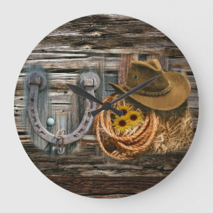 Relógio Grande Oeste: Ferradura de Cowboy Hat Lasso
