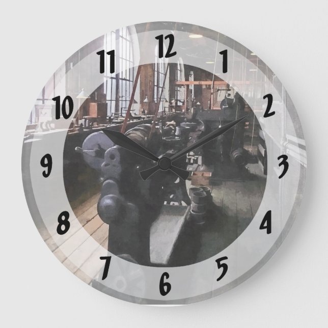 Relógio Grande Oficina de construção mecânica pesada com lâmpadas (Frente)