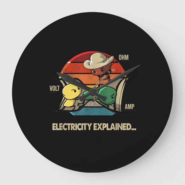 Relógio Grande Ohm Volt Amp Eletricidade Explicou Eletricidade (Frente)