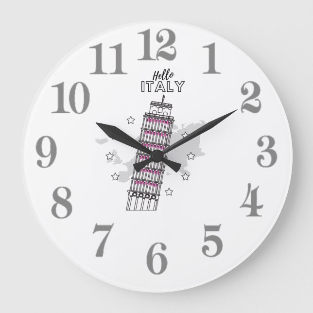 Relógio Grande Olá Itália (Frente)