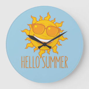 Relógio Grande Olá Summer Sun com óculos de sol
