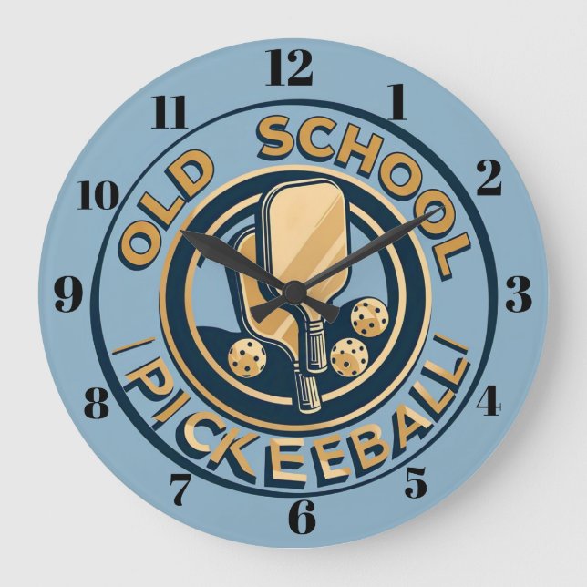 Relógio Grande Old School Pickleball Wall clock (Frente)