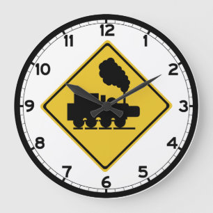 Relógio Grande Old Train Crossing Sign, Thailand