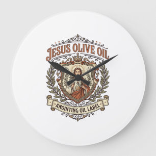Relógio Grande Óleo de Oliveira Jesus Óleo de Unção Rótulo Óleo d