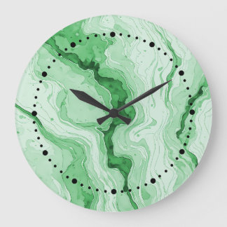 Relógio Grande Olhar Ágata Verde Floresta Druzy