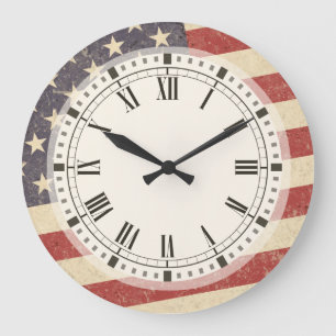Relógio Grande Olhar do Grunge da bandeira americana do estilo do