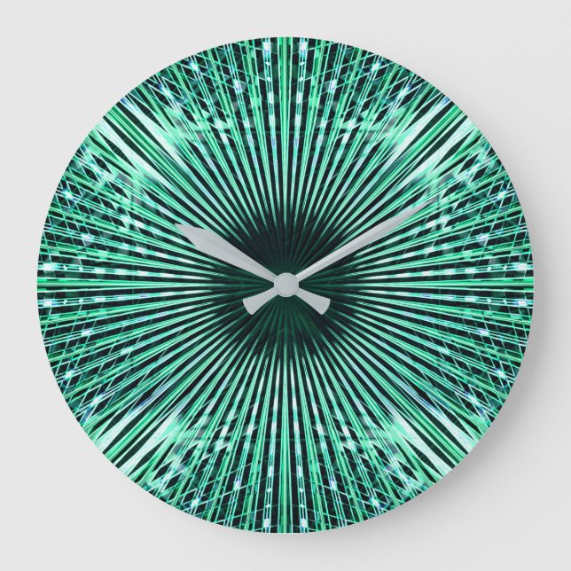 Relógio Grande Olho de agulha acrílico, Laptop de tons verdes de  (Frente)