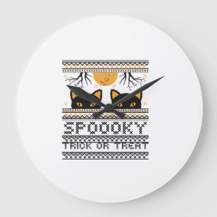 Relógio Grande Olhos de Gato de Halloween Assustadoramente na Mod