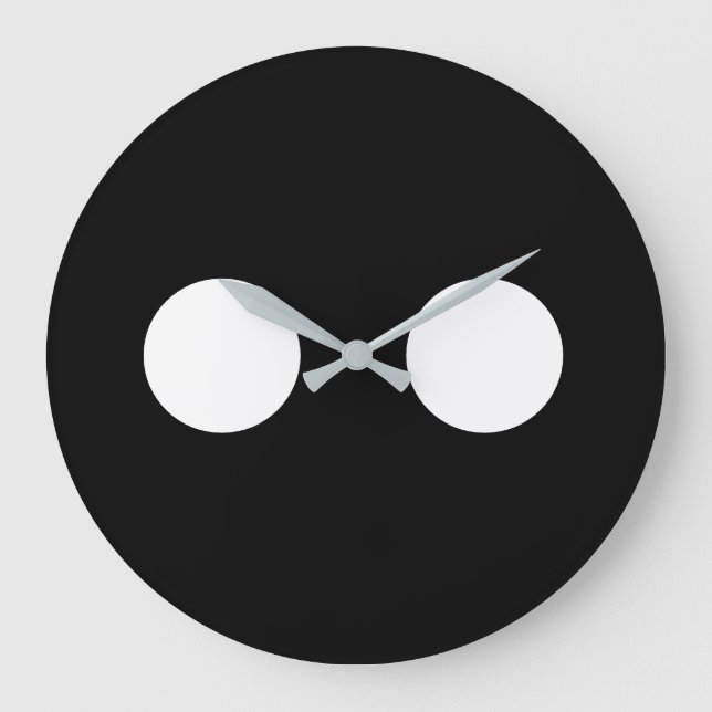 Relógio Grande Olhos Pretos Brancos Engraçados Caras Lindas da Mo (Frente)