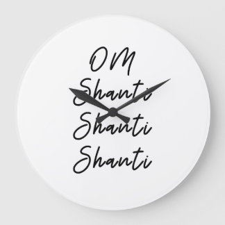 Relógio Grande Om shanti shanti shanti shanti camiseta con mantra